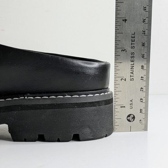 Jenni Kayne Lug Sole Mules 38 Black Leather Minimalist Quiet Luxury Chic - Picture 14 of 16